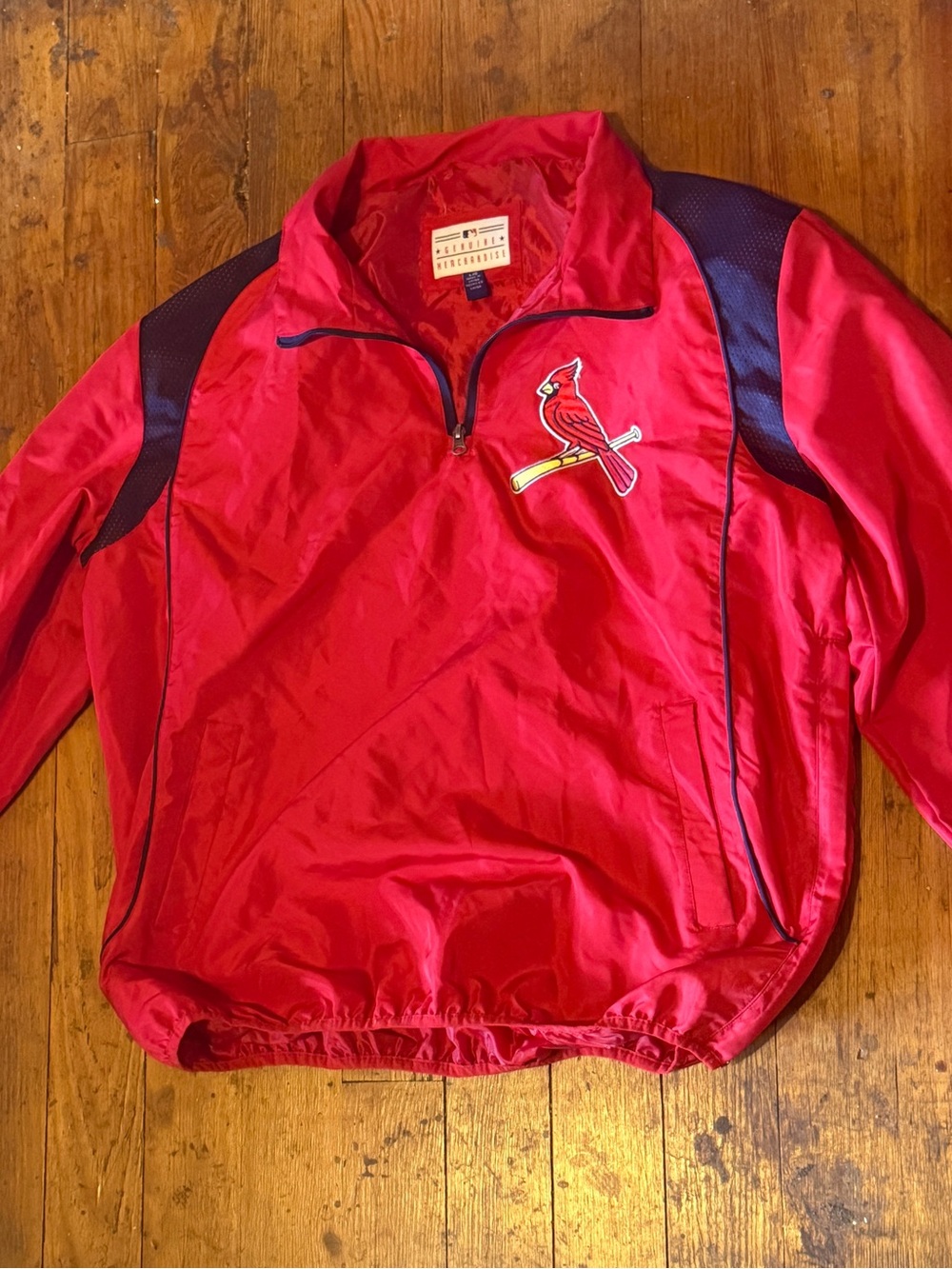 Vintage 90s St. Louis Cardinals MLB Quarter Zip Pullover Windbreaker Jacket L